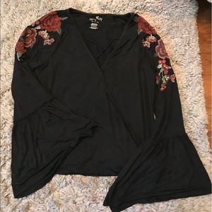 AE Floral Bell Sleeve Top